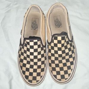 Black checkered Vans